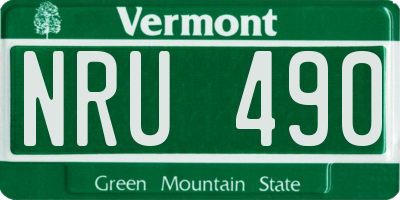 VT license plate NRU490