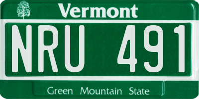 VT license plate NRU491