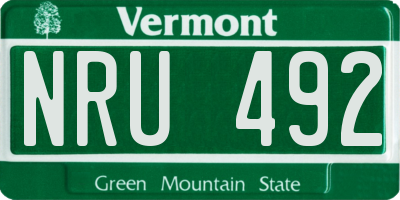 VT license plate NRU492