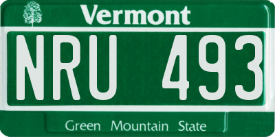 VT license plate NRU493