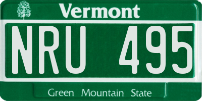 VT license plate NRU495