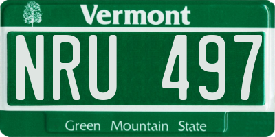 VT license plate NRU497