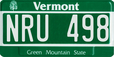 VT license plate NRU498
