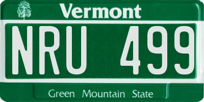 VT license plate NRU499