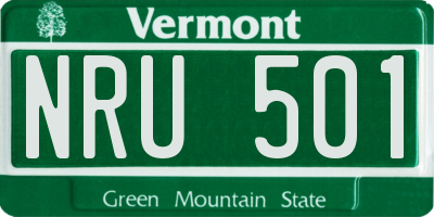 VT license plate NRU501