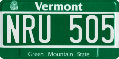 VT license plate NRU505