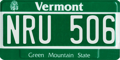 VT license plate NRU506