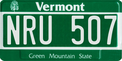 VT license plate NRU507