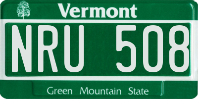 VT license plate NRU508