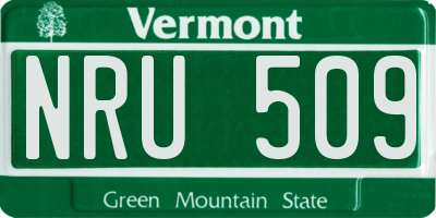 VT license plate NRU509