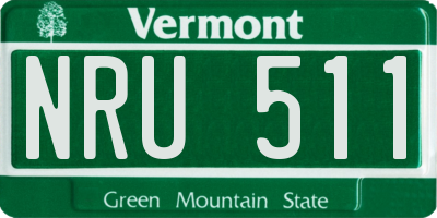 VT license plate NRU511