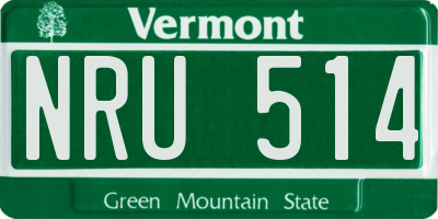 VT license plate NRU514