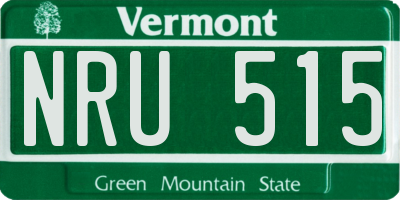 VT license plate NRU515