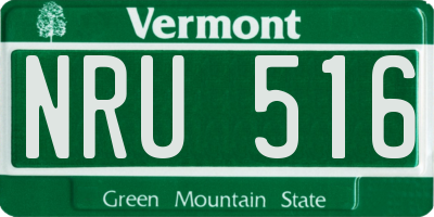 VT license plate NRU516