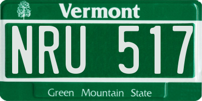 VT license plate NRU517