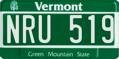 VT license plate NRU519