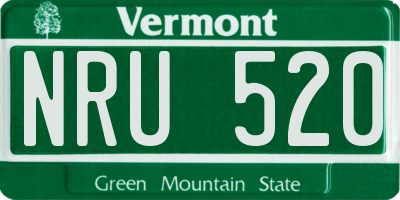 VT license plate NRU520