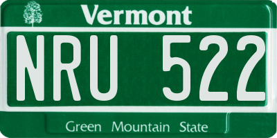 VT license plate NRU522