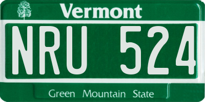 VT license plate NRU524
