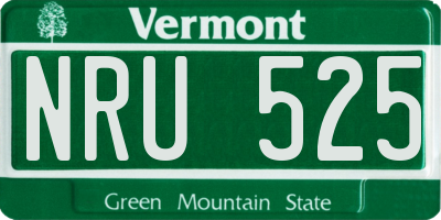 VT license plate NRU525