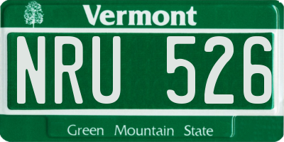 VT license plate NRU526