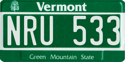 VT license plate NRU533