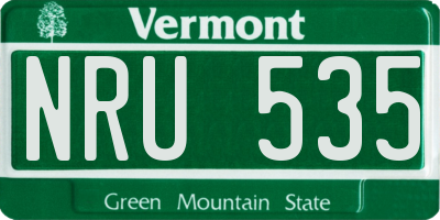VT license plate NRU535