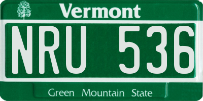 VT license plate NRU536