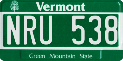 VT license plate NRU538