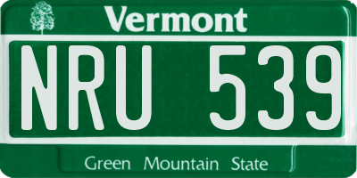 VT license plate NRU539