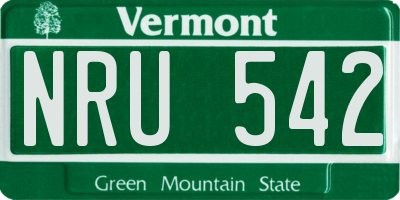 VT license plate NRU542
