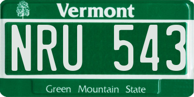 VT license plate NRU543