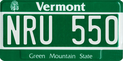 VT license plate NRU550