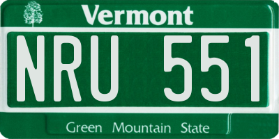 VT license plate NRU551
