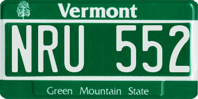 VT license plate NRU552