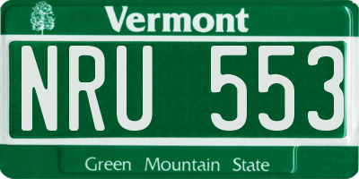 VT license plate NRU553
