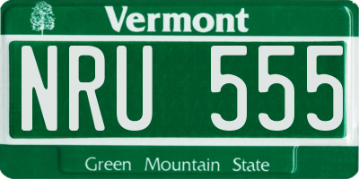 VT license plate NRU555