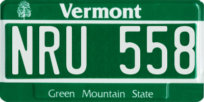 VT license plate NRU558