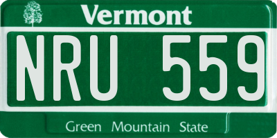 VT license plate NRU559