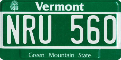VT license plate NRU560