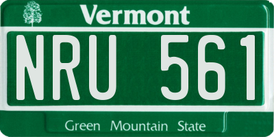 VT license plate NRU561