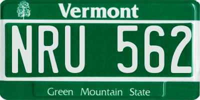 VT license plate NRU562