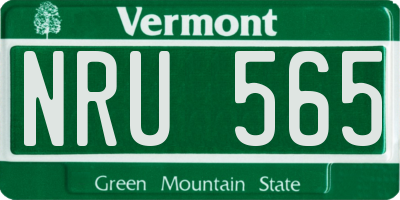 VT license plate NRU565