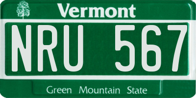 VT license plate NRU567