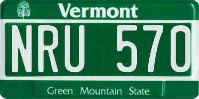 VT license plate NRU570
