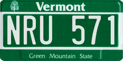 VT license plate NRU571