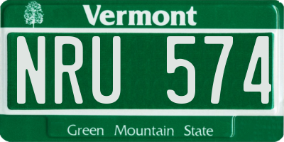 VT license plate NRU574