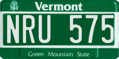 VT license plate NRU575