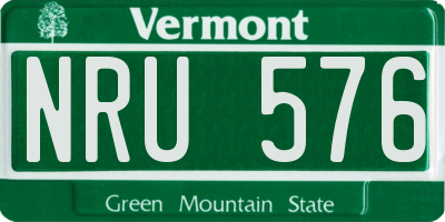 VT license plate NRU576