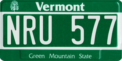 VT license plate NRU577